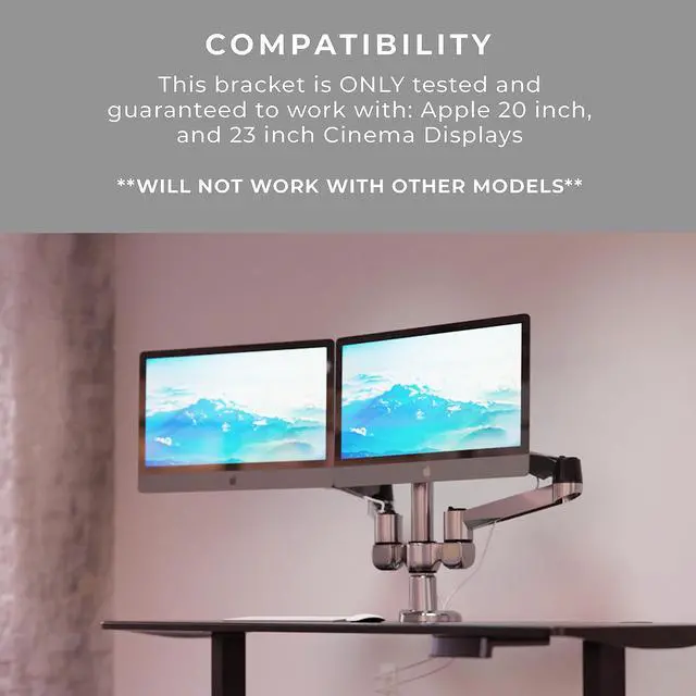 Alt view image 2 of 6 - VESA Mount Adapter for Apple Cinema Displays 20" & 23" | Compatible with Apple Cinema Displays 20 inch and 23 inch, Replaces Apple M9649G/A