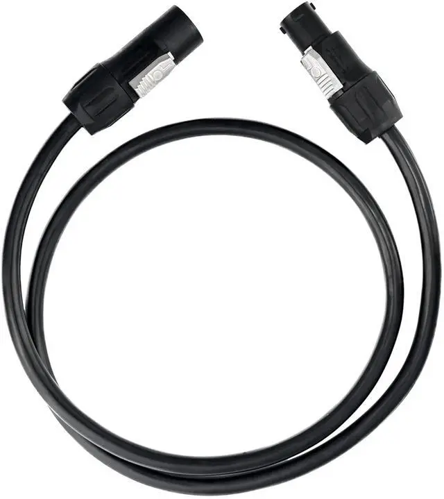 Main image of 3' True1 Male to Female Jumper, Locking Power Cable, Black, IP65, 14 AWG