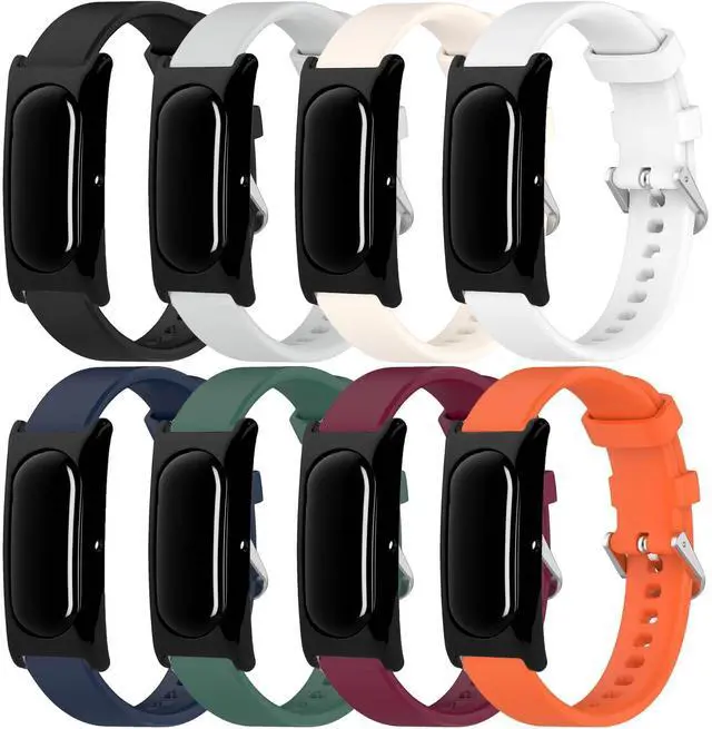 Main image of 8-Pack Silicone Band for Fitbit Air, Soft Breathable Replacement Strap with Secure Buckle, Adjustable Sport Wristband for Google Fitbit Air Fitness Tracker Men Women