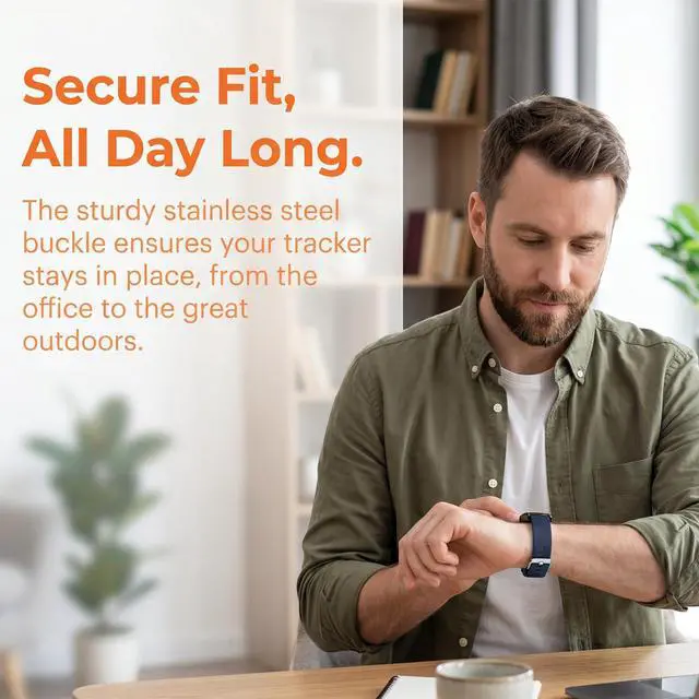 Alt view image 4 of 7 - 8-Pack Silicone Band for Fitbit Air, Soft Breathable Replacement Strap with Secure Buckle, Adjustable Sport Wristband for Google Fitbit Air Fitness Tracker Men Women