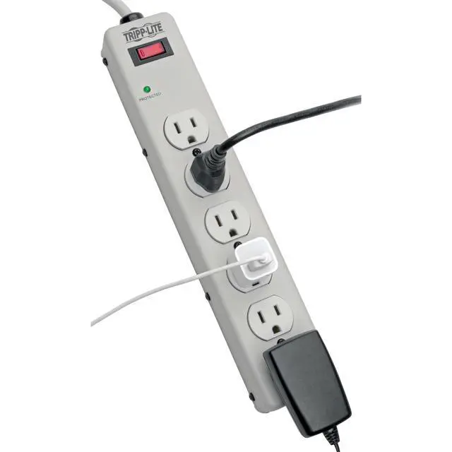 Alt view image 2 of 6 - 6 Outlet Surge Protector Power Strip, 6ft Cord, Metal, $75,000 INSURANCE & (TLM606HJ)
