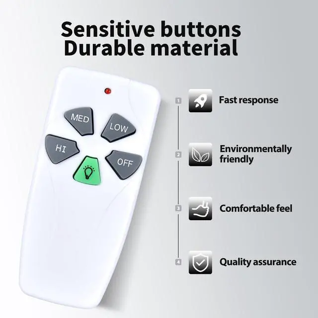 Alt view image 3 of 7 - FAN-53T Remote for Hampton Bay Harbor Breeze Ceiling Fan | L3HFAN11T FAN-11T L3HFAN35T1 Fan-HD KUJCE9103 FAN-35T CHQ8BT7030T CHQ7030T UC7030T 2AAZPFAN53T with Battery