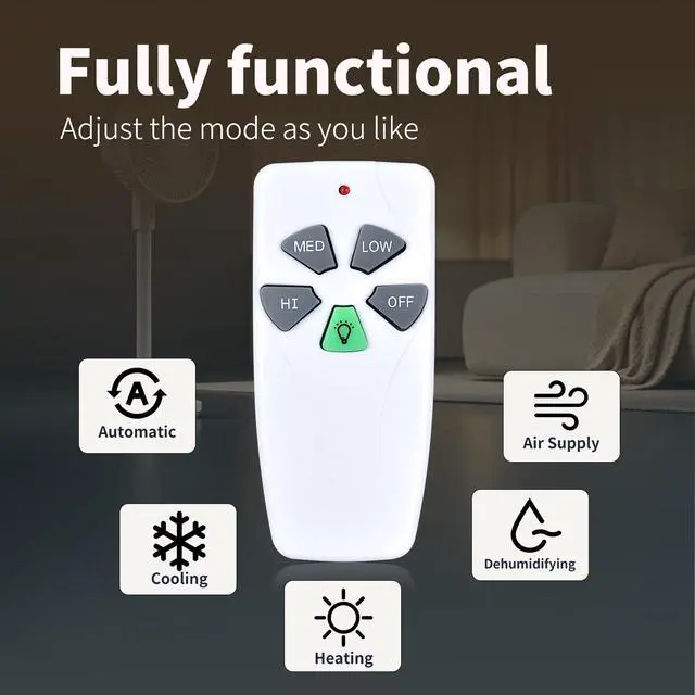 Alt view image 6 of 7 - FAN-53T Remote for Hampton Bay Harbor Breeze Ceiling Fan | L3HFAN11T FAN-11T L3HFAN35T1 Fan-HD KUJCE9103 FAN-35T CHQ8BT7030T CHQ7030T UC7030T 2AAZPFAN53T with Battery