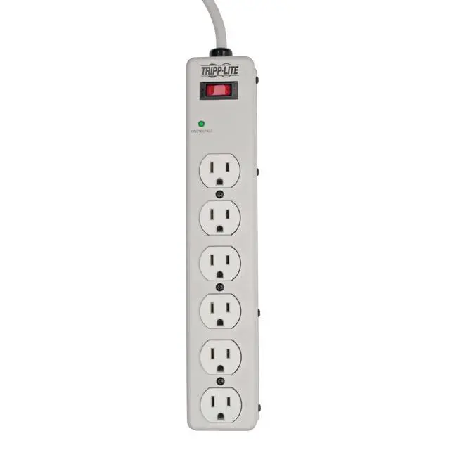 Alt view image 4 of 6 - 6 Outlet Surge Protector Power Strip, 6ft Cord, Metal, $75,000 INSURANCE & (TLM606HJ)