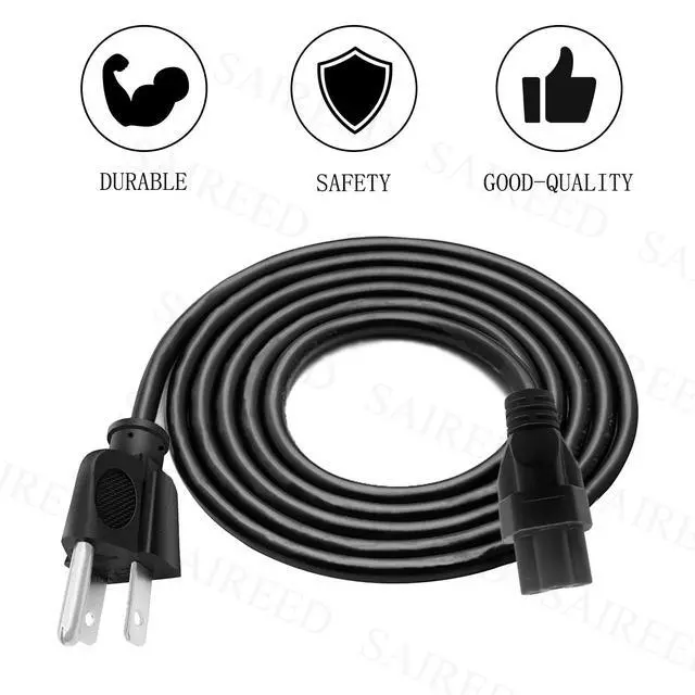 Alt view image 4 of 5 - 3 Prong Power Cord Replacement for Zebra ZP200 ZP450 ZP500 ZP505 ZP505-0503-0025 ZP500-0103-0020 Label Printer NEMA 5-15P to C5 3 Prong AC Cable