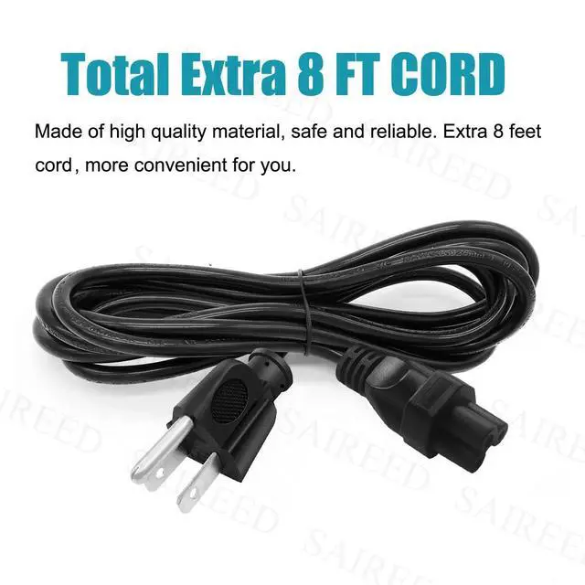 Alt view image 5 of 5 - 3 Prong Power Cord Replacement for Zebra ZP200 ZP450 ZP500 ZP505 ZP505-0503-0025 ZP500-0103-0020 Label Printer NEMA 5-15P to C5 3 Prong AC Cable