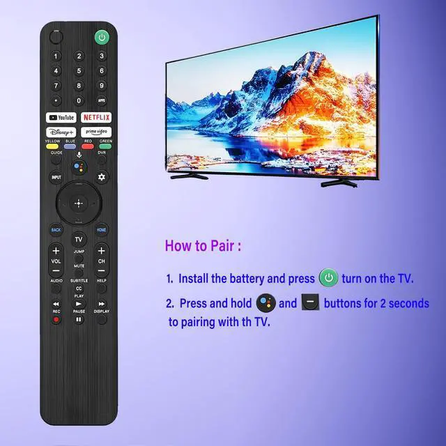Alt view image 2 of 6 - RMF-TX520U Voice Remote Control Replaces for Sony Smart TV Remote Control and is Suitable for Sony 4K TVS or All 2019-2025 Remote Control for Bravia Smart TV