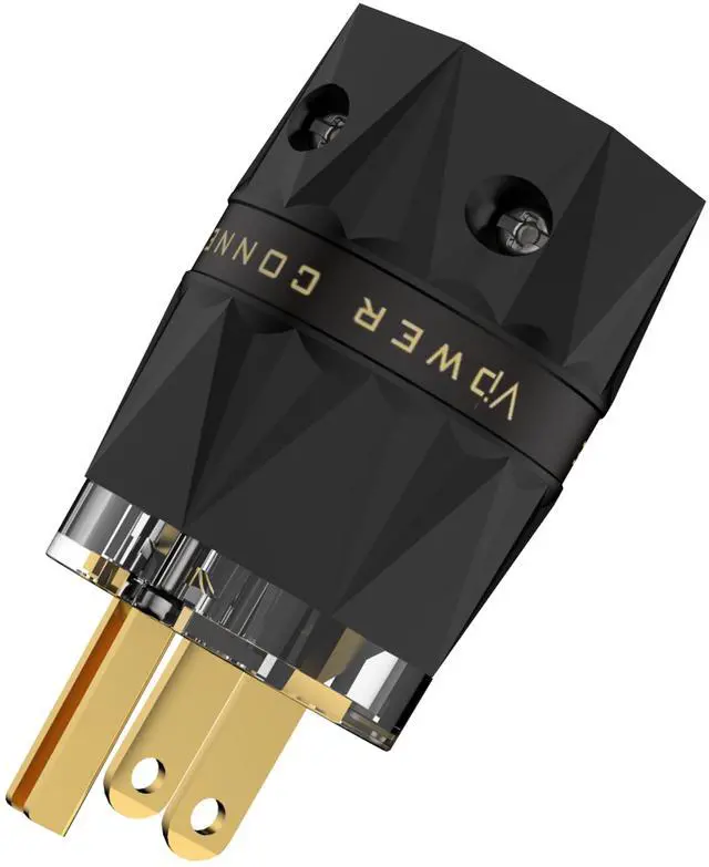 Main image of HiFi Power Plug, VM503G, Gold-Plated Pure Copper, Non-Magnetic, 15A/125V AC Mains Plug, Audio Grade Power Plug, Set Screws, US Power Connector for DIY Audiophile Power Cord