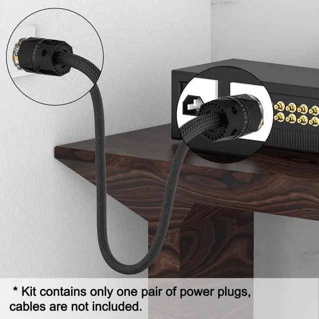 Alt view image 3 of 6 - HiFi Power Plug, VM503G, Gold-Plated Pure Copper, Non-Magnetic, 15A/125V AC Mains Plug, Audio Grade Power Plug, Set Screws, US Power Connector for DIY Audiophile Power Cord