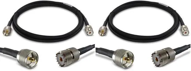 Main image of 6 ft Ultra Flexible PL259 Male - SO239 Female Low Loss Coax Extension Cable for CB/UHF/VHF/Shortwave/HAM/Amateur Radio Equipment and Antennas - 50 Ohm (ANT-141-034-06) (Pack of 2)