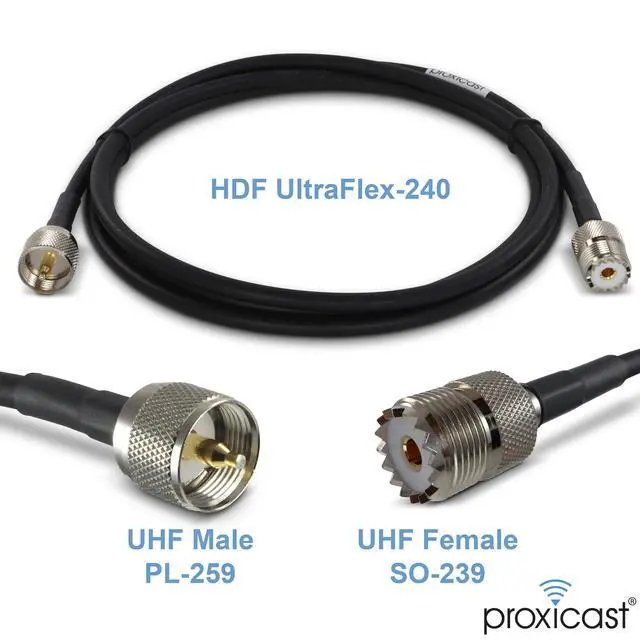 Alt view image 2 of 6 - 6 ft Ultra Flexible PL259 Male - SO239 Female Low Loss Coax Extension Cable for CB/UHF/VHF/Shortwave/HAM/Amateur Radio Equipment and Antennas - 50 Ohm (ANT-141-034-06) (Pack of 2)