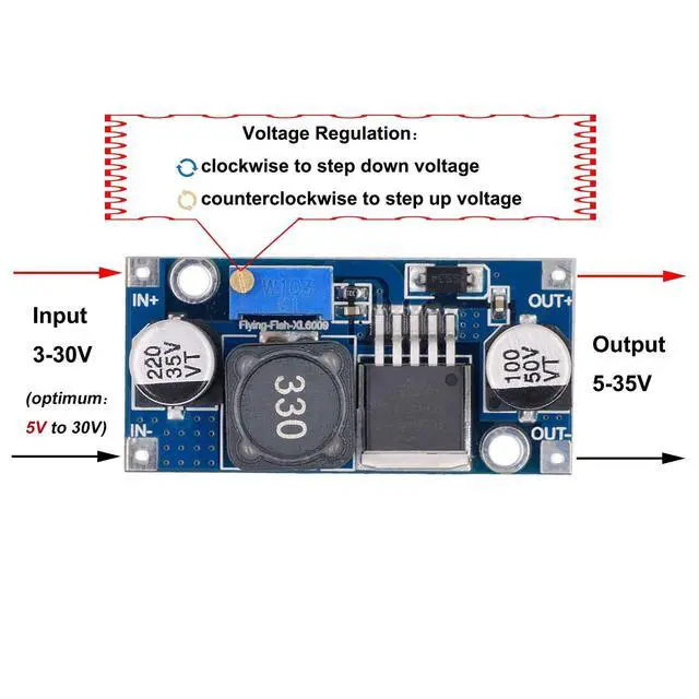 Alt view image 3 of 7 - XL6009 DC to DC Boost Converter 3.0-30V to 5-35V Step-up Transformer Power Module, Pack of 6