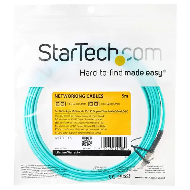 Alt view image 4 of 4 - 5m (16.4ft) LC/UPC to LC/UPC OM3 Multimode Fiber Optic Cable, Full Duplex 50/125, 100G, LSZH Fiber Jumper Cord