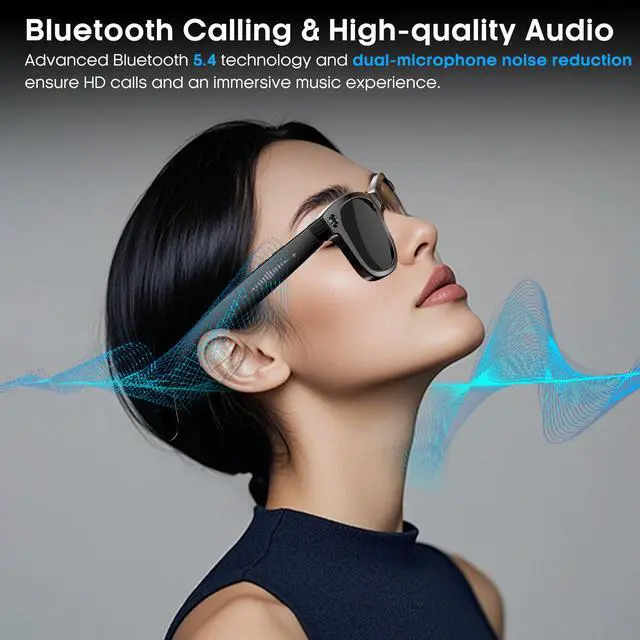Alt view image 5 of 7 - AI Smart Camera Glasses with 4K Ultra-Wide Anti-Shake Camera,HD1080P Videos, Vlog Recording, AI Translation, AI Voice Assistant, Open Ears, Wi-Fi Transmission, Music Control Sunglasses