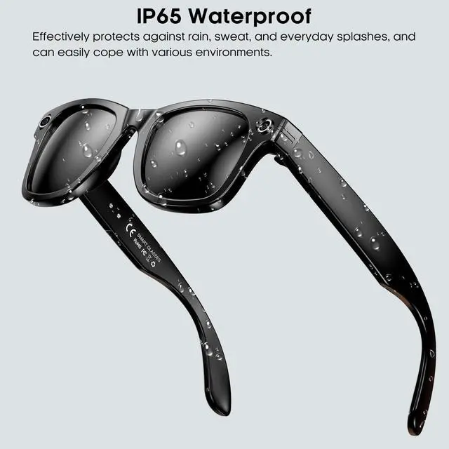 Alt view image 6 of 7 - AI Smart Camera Glasses with 4K Ultra-Wide Anti-Shake Camera,HD1080P Videos, Vlog Recording, AI Translation, AI Voice Assistant, Open Ears, Wi-Fi Transmission, Music Control Sunglasses