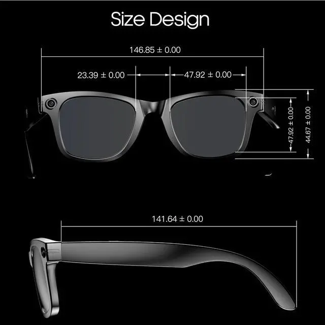 Alt view image 7 of 7 - AI Smart Camera Glasses with 4K Ultra-Wide Anti-Shake Camera,HD1080P Videos, Vlog Recording, AI Translation, AI Voice Assistant, Open Ears, Wi-Fi Transmission, Music Control Sunglasses