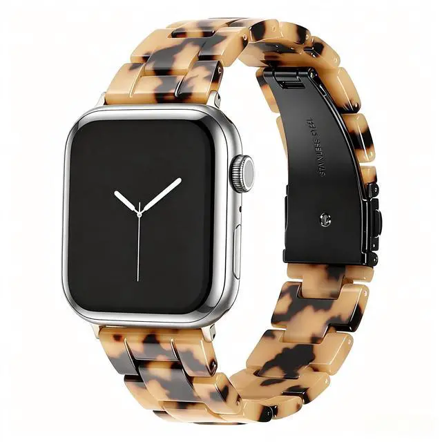 Main image of Resin Band Compatible with Apple Watch Band for Women 38mm 40mm 41mm 42mm 44mm 45mm 46mm 49mm Fashion Lightweight Strap for iWatch Series 11/10/9/8/7/6/5/4/SE/Ultra 3 2 Bracelet Wristband