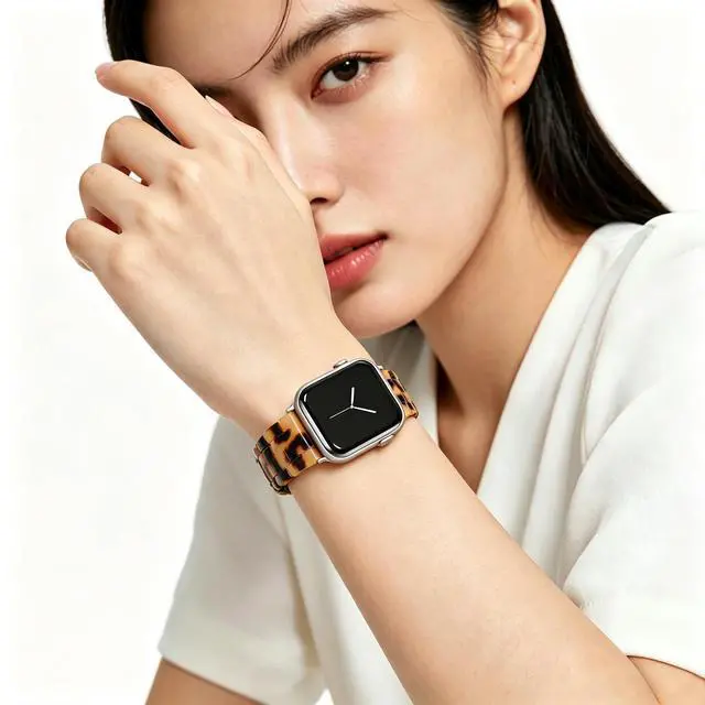 Alt view image 3 of 6 - Resin Band Compatible with Apple Watch Band for Women 38mm 40mm 41mm 42mm 44mm 45mm 46mm 49mm Fashion Lightweight Strap for iWatch Series 11/10/9/8/7/6/5/4/SE/Ultra 3 2 Bracelet Wristband