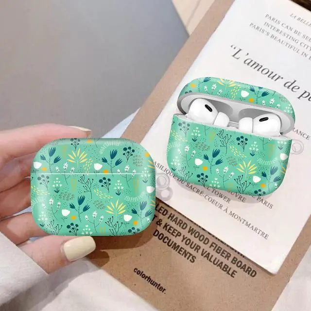 Alt view image 5 of 6 - Compatiable for AirPod Pro 2nd/1st Generation Case,Lightweight & Durable Resistant Hard Case with Keychain,Stylish Design AirPod Case Cover for Women(Flower Branches)