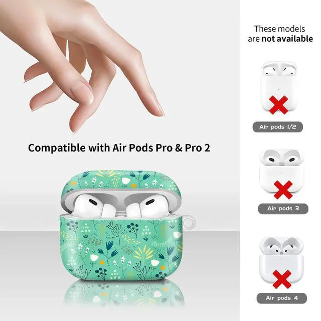 Alt view image 6 of 6 - Compatiable for AirPod Pro 2nd/1st Generation Case,Lightweight & Durable Resistant Hard Case with Keychain,Stylish Design AirPod Case Cover for Women(Flower Branches)
