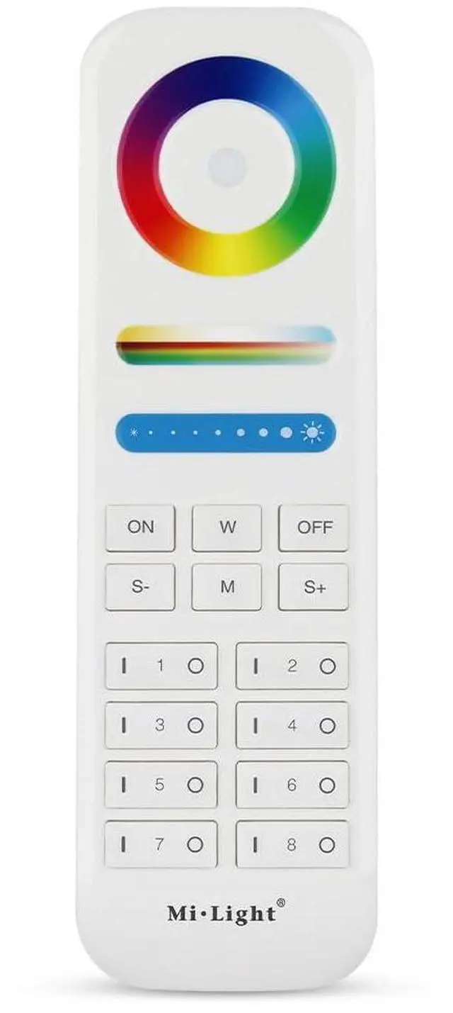 Main image of FUT089-W 8-Zone RGB+CCT Remote 2.4GHz, Wireless LED Remote Controller, 8 Independent Zones Full Color & Tunable White, Battery Not Included