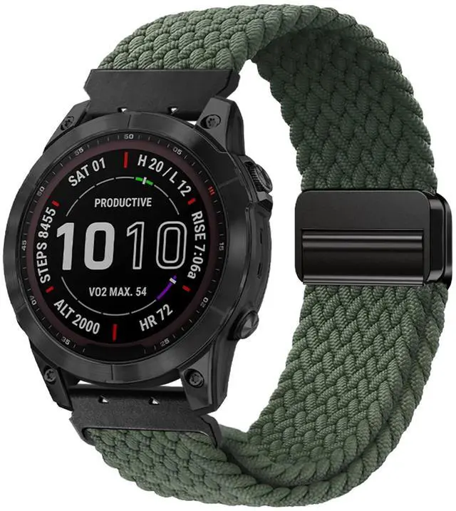 Main image of 22mm-Quickfit-Bands for Garmin-Fenix-8-47mm - Magnetic Braided Replacement Strap for Garmin-Fenix-7/7 Pro/6/6 Pro/5/5 Plus Forerunner 965/955/945/Approach S70 47mm/S62/S60/Quatix 7 Smartwatch