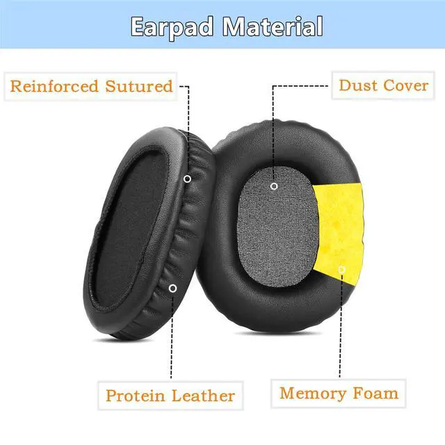 Alt view image 4 of 7 - Replacement Earpads for Tascam TH-300X TH-200X Headset, Black | Ear Cushions Protein Leather,Memory Foam, High Density