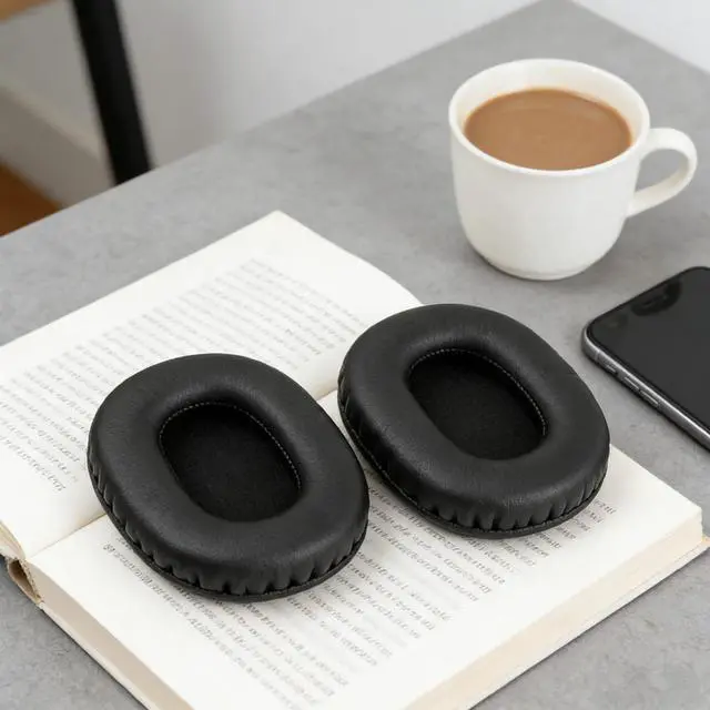 Alt view image 6 of 7 - Replacement Earpads for Tascam TH-300X TH-200X Headset, Black | Ear Cushions Protein Leather,Memory Foam, High Density