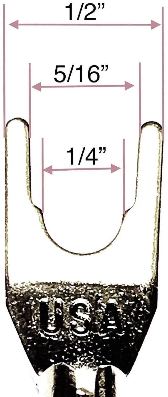 Alt view image 6 of 6 - Large Fork Speaker Cable Jumpers, 8 Inches | Fork Spade Plug To Spade Plug, 4 Pack, Premium, 8 Gauge
