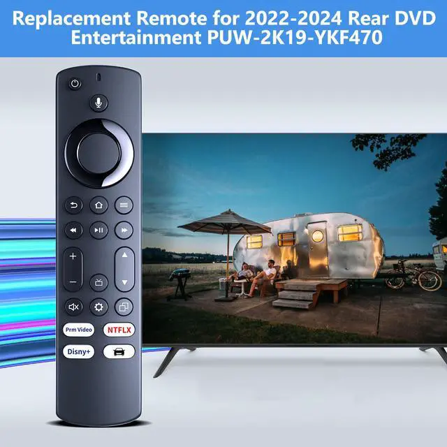Alt view image 2 of 5 - New Replacement Remote Control for 2022-2024 Jeep Grand Wagoneer Rear DVD Entertainment PUW-2K19-YKF470