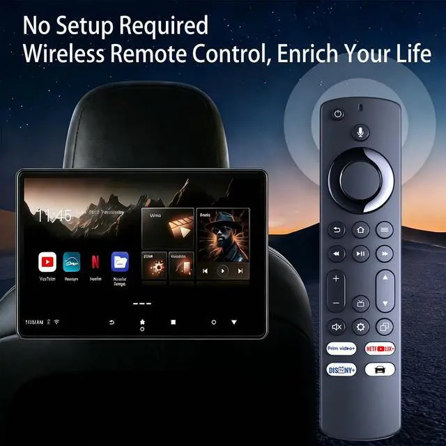 Alt view image 4 of 7 - Replacement Remote Control fit for 2022-2024 Jeep Grand Cherokee Wagoneer | Rear Entertainment Remote PUW-2K19-YKF470,for 2022 Chrysler Pacifica Hybrid Rear Seat DVD Theater Remote Part# 68449336AB