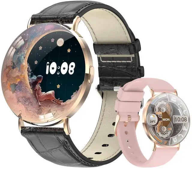 Main image of Ultra-Slim Smart Watches for Women(Call/2 Bands/All Metal), 41mm,1.32" AMOLED Ultra-Clear Screen Fitness Tracker with SpO2/Heart Rate/Sleep Tracking,Waterproof Smart Watch for iPhone/Samsung/Android