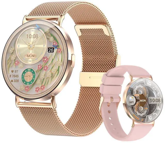 Main image of Ultra-Slim Smart Watches for Women(Call/2 Bands/All Metal), 41mm1.32" AMOLED Ultra-Clear Screen Fitness Tracker with SpO2/Heart Rate/Sleep Tracking,Waterproof Smart Watch for iPhone/Samsung/Android