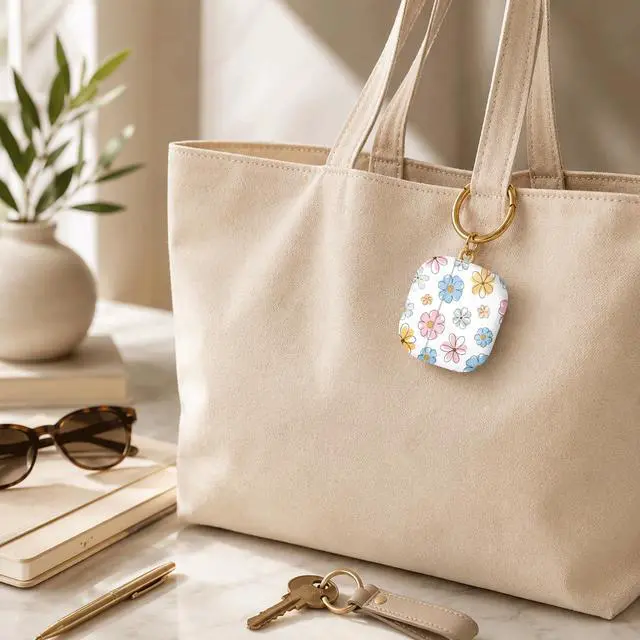 Alt view image 6 of 7 - Compatible with AirPod 4th Generation (2024), Cute Protective Cover with Keychain, TPU Anti-Drop Earbuds Case for Women and Men(Colorful Floral with Pastel Tones)