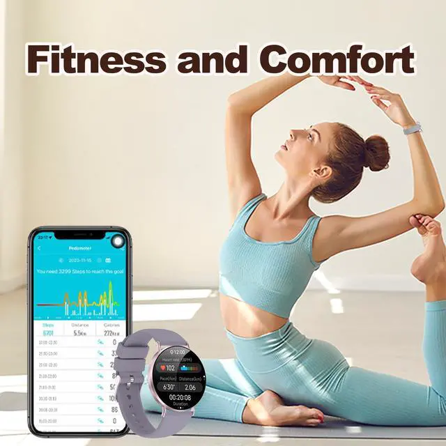 Alt view image 3 of 6 - Ultra-Slim Smart Watches for Women(Call/2 Bands/All Metal), 41mm1.32" AMOLED Ultra-Clear Screen Fitness Tracker with SpO2/Heart Rate/Sleep Tracking,Waterproof Smart Watch for iPhone/Samsung/Android
