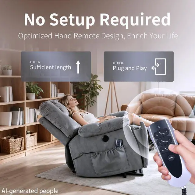 Alt view image 4 of 7 - 7 Button 7 Pin Prong Remote Hand Control for OKIN Lift Power Recliners | for OKIN JLDK.38.04.15 Lift Chairs Power Recliners with USB charging port & backlight, Plug-and-Play
