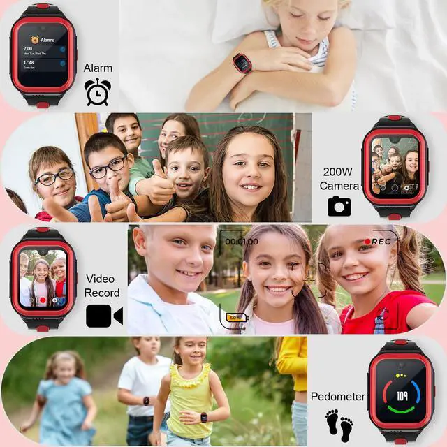 Alt view image 6 of 6 - Kids Smart Watches 1.78" AMOLED Screen Smartwatches Boys Girls 6-12 Year GPS Location Video Calls SOS Camera Message Pedometer