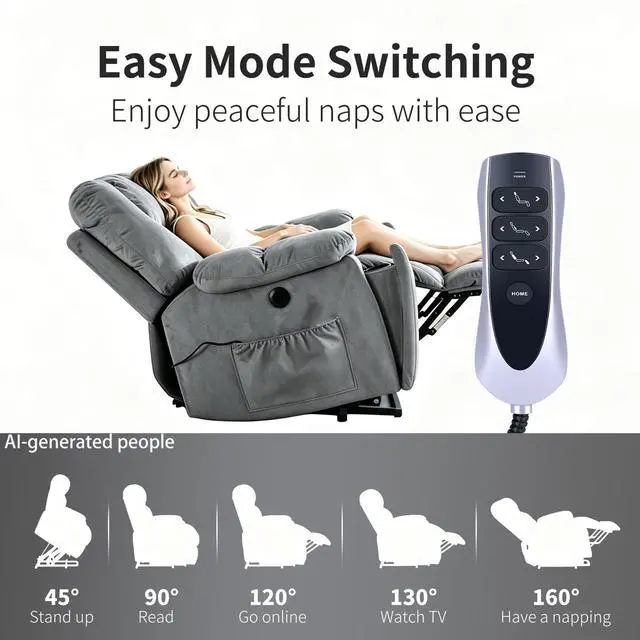 Alt view image 5 of 7 - 7 Button 7 Pin Prong Remote Hand Control for OKIN Lift Power Recliners | for OKIN JLDK.38.04.15 Lift Chairs Power Recliners with USB charging port & backlight, Plug-and-Play