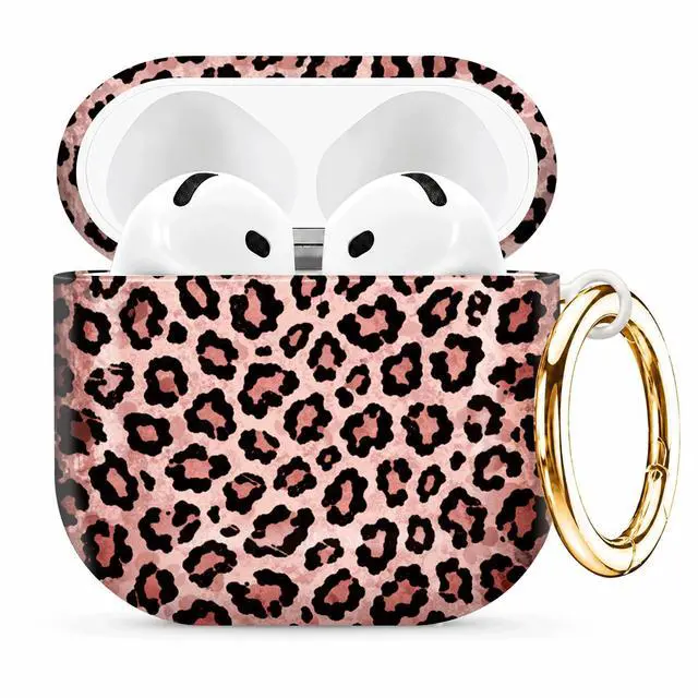 Main image of Compatible with AirPod 4th Generation (2024), Cute Protective Cover with Keychain, TPU Anti-Drop Earbuds Case for Women and Men(Pink Leopard)