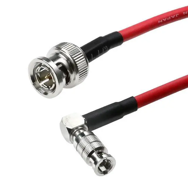 Alt view image 2 of 5 - Micro BNC to BNC Cable 12G-SDI High Speed 4K UHD Video Coaxial Cable, Right Angle Micro BNC 75 Ohm Ultra-Soft for Blackmagic Video Assist 5" Monitor,Red 50CM|19.7inches