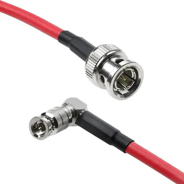 Alt view image 3 of 5 - Micro BNC to BNC Cable 12G-SDI High Speed 4K UHD Video Coaxial Cable, Right Angle Micro BNC 75 Ohm Ultra-Soft for Blackmagic Video Assist 5" Monitor,Red 50CM|19.7inches