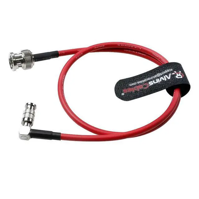 Alt view image 5 of 5 - Micro BNC to BNC Cable 12G-SDI High Speed 4K UHD Video Coaxial Cable, Right Angle Micro BNC 75 Ohm Ultra-Soft for Blackmagic Video Assist 5" Monitor,Red 50CM|19.7inches