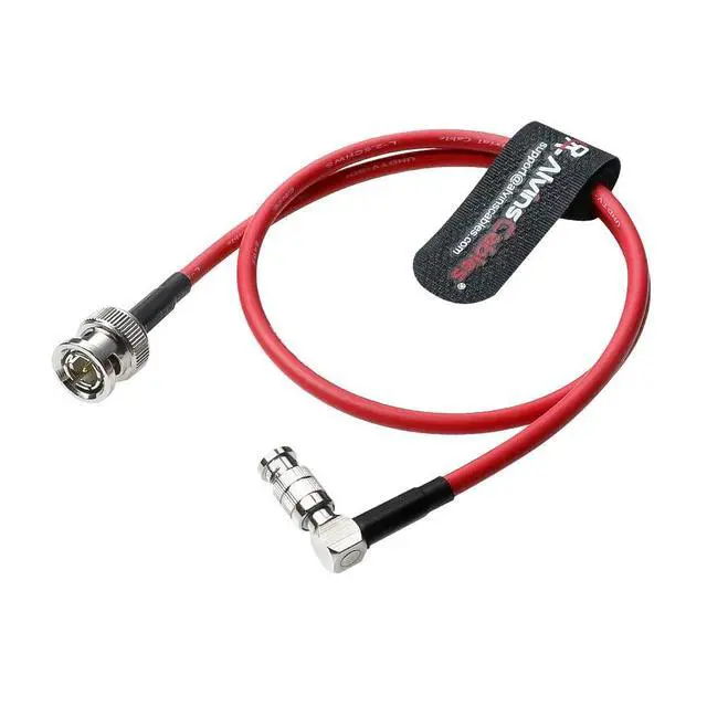 Alt view image 4 of 5 - Micro BNC to BNC Cable 12G-SDI High Speed 4K UHD Video Coaxial Cable, Right Angle Micro BNC 75 Ohm Ultra-Soft for Blackmagic Video Assist 5" Monitor,Red 50CM|19.7inches
