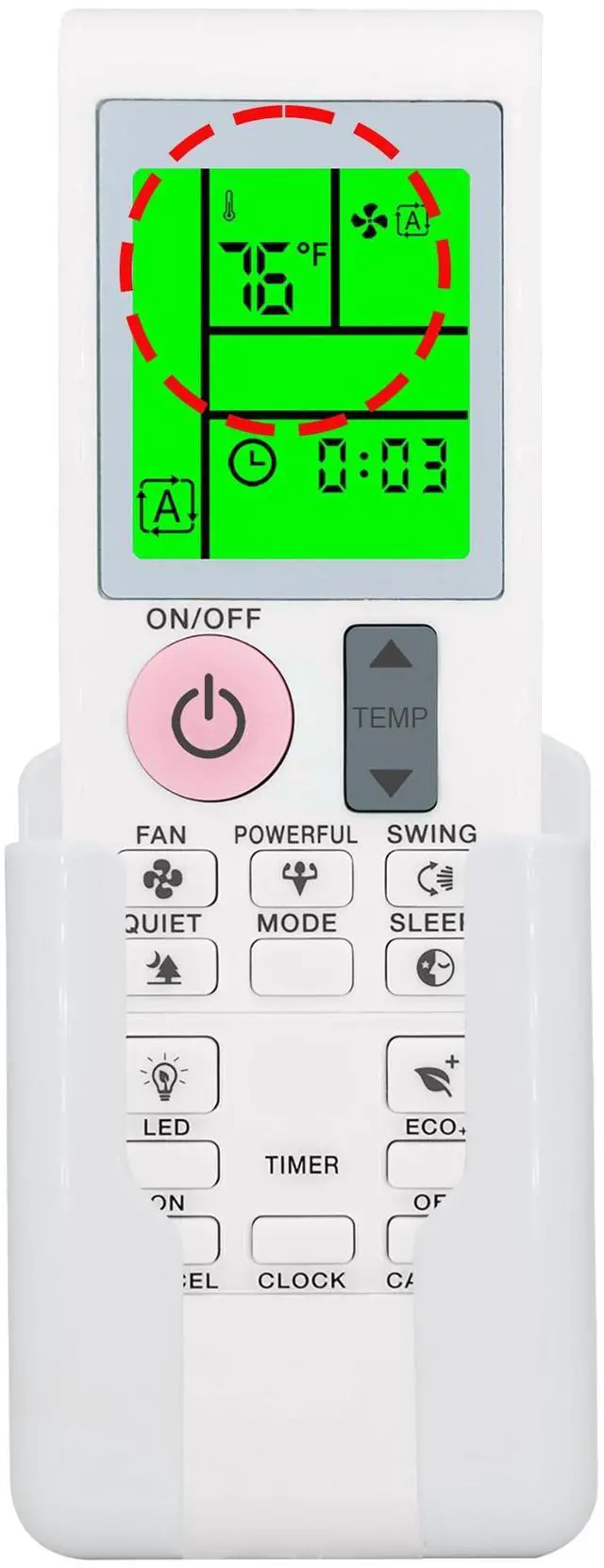 Main image of Replacement Remote Control for DAIKIN Air Conditioner FTXB09BXVJU, FTXB12BXVJU, FTXB18BXVJU, FTXB24BXVJU, FTXF09AXVJU, FTXF12AXVJU, FTXF18AXVJU, FTXF24AXVJU, with Backlit, Wall Mounting Bracket