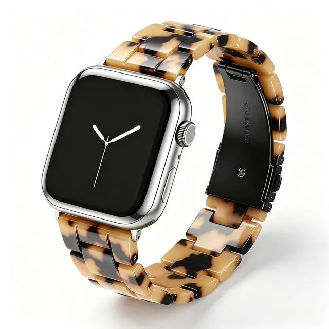 Alt view image 2 of 6 - Resin Band Compatible with Apple Watch Band for Women 38mm 40mm 41mm 42mm 44mm 45mm 46mm 49mm Fashion Lightweight Strap for iWatch Series 11/10/9/8/7/6/5/4/SE/Ultra 3 2 Bracelet Wristband