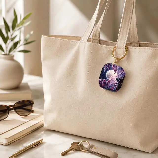 Alt view image 6 of 7 - Compatible with AirPod 4th Generation (2024), Cute Protective Cover with Keychain, TPU Anti-Drop Earbuds Case for Women and Men(Moonlit Cherry Blossom Pagoda)