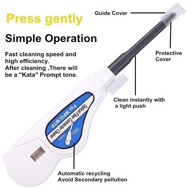Alt view image 2 of 6 - Fiber Optic Cleaner for MPO/MTP Connectors, Over 500 Cleans, Fiber Endface & Optical Connector Cleans (White)
