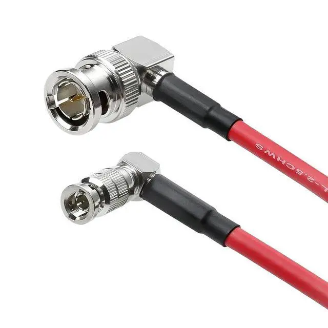Alt view image 3 of 5 - Micro BNC to BNC Cable 12G-SDI High Speed 4K UHD Video Coaxial Cable, 75 Ohm Ultra-Soft for Blackmagic Video Assist 5" Monitor,Red,Right Angle 50CM|19.7inches