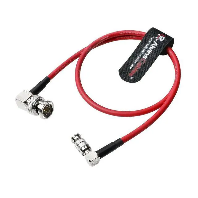 Alt view image 4 of 5 - Micro BNC to BNC Cable 12G-SDI High Speed 4K UHD Video Coaxial Cable, 75 Ohm Ultra-Soft for Blackmagic Video Assist 5" Monitor,Red,Right Angle 50CM|19.7inches
