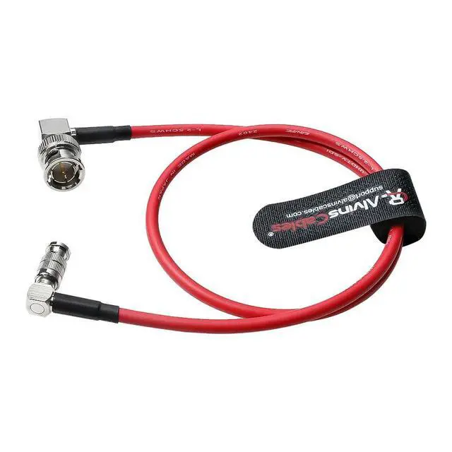 Alt view image 5 of 5 - Micro BNC to BNC Cable 12G-SDI High Speed 4K UHD Video Coaxial Cable, 75 Ohm Ultra-Soft for Blackmagic Video Assist 5" Monitor,Red,Right Angle 50CM|19.7inches